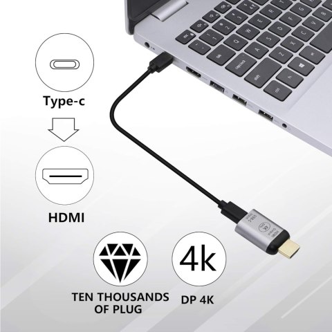 ADAPTER USB-C ŻEŃSKI NA HDMI MĘSKI 4K@60Hz ADAPTER USB-C ŻEŃSKI NA HDMI MĘSKI 4K@60Hz