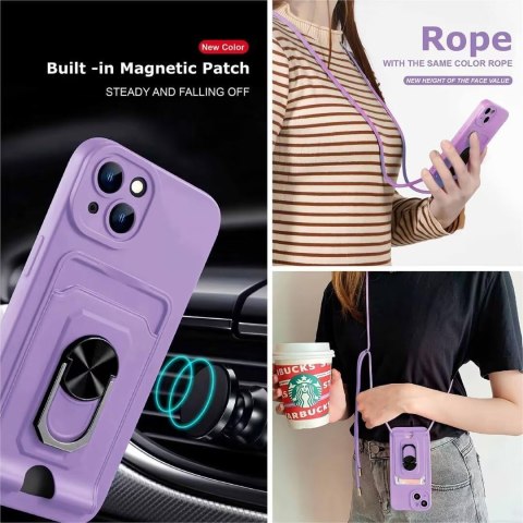 ETUI OCHRONNE APPLE IPHONE 13 PRO MAX FIOLETOWE MATOWE PIERŚCIEŃ +SMYCZ ETUI OCHRONNE APPLE IPHONE 13 PRO MAX FIOLETOWE MATOWE PIERŚCIEŃ +SMYCZ