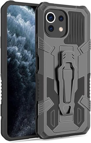 ETUI OCHRONNE XIAOMI MI 11 LITE 5G/4G CZARNE PORZĄDNE Z PODSTAWKĄ M2101K9C