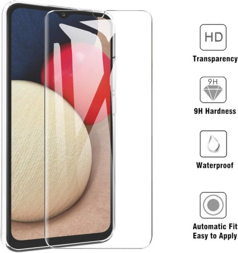 ETUI OCHRONNE SAMSUNG GALAXY A02S PRZEZROCZYSTE 2X SZKŁO HARTOWANE SM-A025F