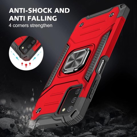 ETUI OCHRONNE SAMSUNG GALAXY A03S CZERWONE PIERŚCIEŃ 2X SZKŁO HARTOWANE ETUI OCHRONNE SAMSUNG GALAXY A03S CZERWONE PIERŚCIEŃ 2X SZKŁO HARTOWANE