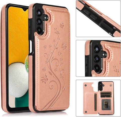 ETUI OCHRONNE SAMSUNG GALAXY A13 ROSE GOLD RÓŻOWE PORTFEL NA KARTY HOLDER