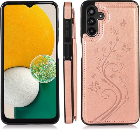 ETUI OCHRONNE SAMSUNG GALAXY A13 ROSE GOLD RÓŻOWE PORTFEL NA KARTY HOLDER