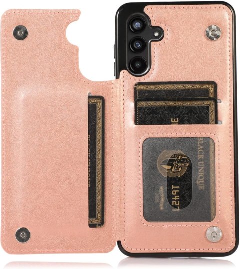 ETUI OCHRONNE SAMSUNG GALAXY A13 ROSE GOLD RÓŻOWE PORTFEL NA KARTY HOLDER