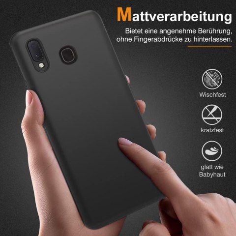 ETUI OCHRONNE SAMSUNG GALAXY A20E CZARNE SILIKONOWE MATOWE SM-A202F