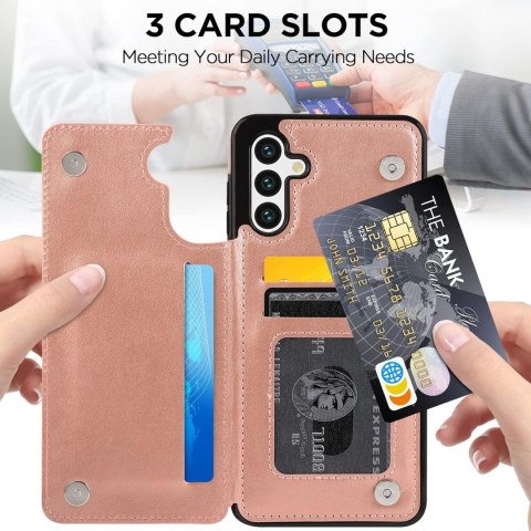 ETUI SAMSUNG GALAXY A13 5G ROSE GOLD RÓŻOWE PORTFEL NA KARTY CARD HOLDER ETUI SAMSUNG GALAXY A13 5G ROSE GOLD RÓŻOWE PORTFEL NA KARTY CARD HOLDER
