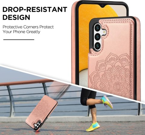 ETUI SAMSUNG GALAXY A13 5G ROSE GOLD RÓŻOWE PORTFEL NA KARTY CARD HOLDER ETUI SAMSUNG GALAXY A13 5G ROSE GOLD RÓŻOWE PORTFEL NA KARTY CARD HOLDER