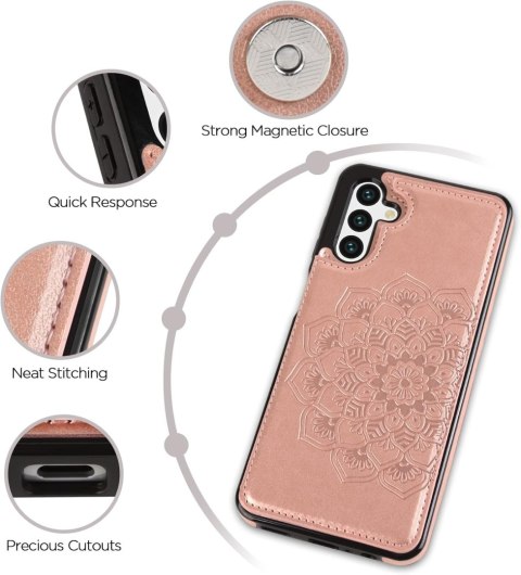 ETUI SAMSUNG GALAXY A13 5G ROSE GOLD RÓŻOWE PORTFEL NA KARTY CARD HOLDER ETUI SAMSUNG GALAXY A13 5G ROSE GOLD RÓŻOWE PORTFEL NA KARTY CARD HOLDER