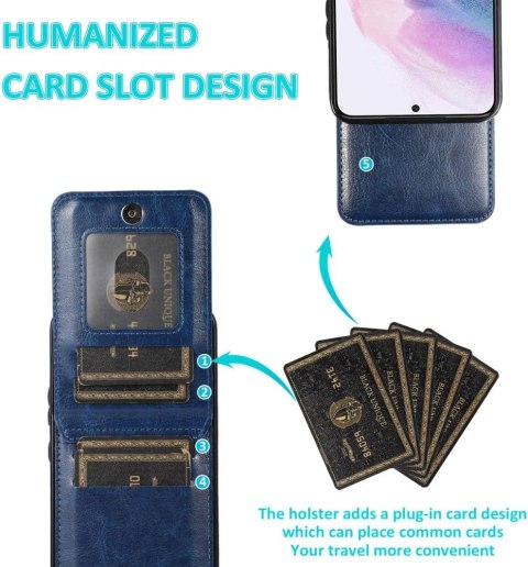 ETUI SAMSUNG GALAXY S21 FE 5G NIEBIESKIE PORTFEL NA KARTY CARD HOLDER ETUI SAMSUNG GALAXY S21 FE 5G NIEBIESKIE PORTFEL NA KARTY CARD HOLDER