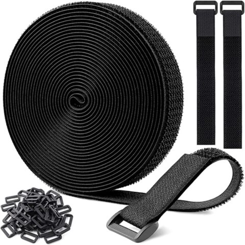 OPASKA ZACISKOWA KABLOWA RZEPOWA ROLKA 5m CZARNA SZEROKOŚĆ 2cm +25 KLAMR OPASKA ZACISKOWA KABLOWA RZEPOWA ROLKA 5m CZARNA SZEROKOŚĆ 2cm +25 KLAMR