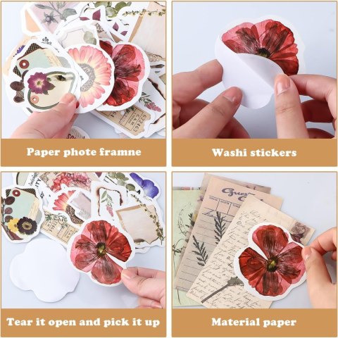 ZESTAW 180 NAKLEJEK SCRAPBOOKING VINTAGE NATURALNY ROŚLINY RETRO WASHI DIY ZESTAW 180 NAKLEJEK SCRAPBOOKING VINTAGE NATURALNY ROŚLINY RETRO WASHI DIY
