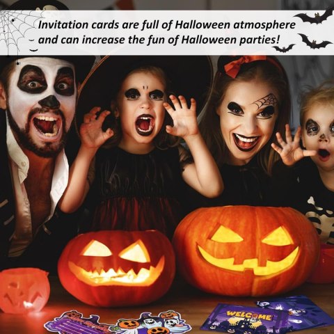 12x ZAPROSZENIA NA IMPREZĘ HALLOWEEN KOPERTA POCZTÓWKA NAKLEJKI J.NIEMIECKI 12x ZAPROSZENIA NA IMPREZĘ HALLOWEEN KOPERTA POCZTÓWKA NAKLEJKI J.NIEMIECKI