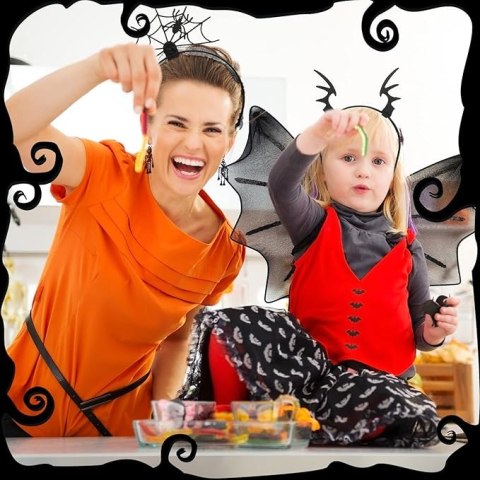 2x OPASKA NA HALLOWEEN PAJĘCZYNA PAJĄK RÓŻKI NIETOPERZ CZARNE GADŻETY FOTO 2x OPASKA NA HALLOWEEN PAJĘCZYNA PAJĄK RÓŻKI NIETOPERZ CZARNE GADŻETY FOTO