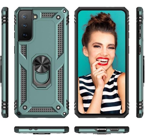 ETUI DO SAMSUNG GALAXY S21 ULTRA Z RINGIEM NA PALEC CASE CZARNO ZIELONE ETUI DO SAMSUNG GALAXY S21 ULTRA Z RINGIEM NA PALEC CASE CZARNO ZIELONE