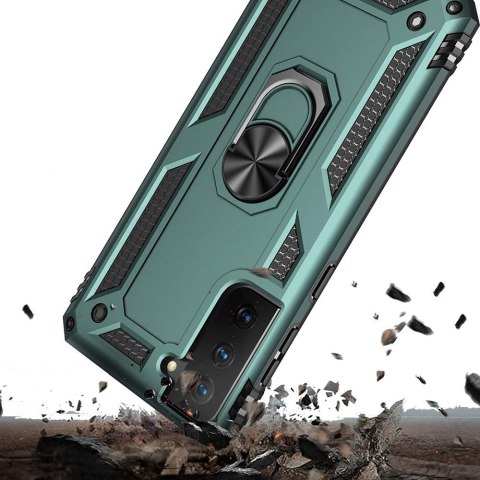 ETUI DO SAMSUNG GALAXY S21 ULTRA Z RINGIEM NA PALEC CASE CZARNO ZIELONE ETUI DO SAMSUNG GALAXY S21 ULTRA Z RINGIEM NA PALEC CASE CZARNO ZIELONE