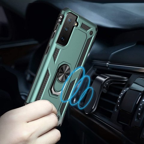ETUI DO SAMSUNG GALAXY S21 ULTRA Z RINGIEM NA PALEC CASE CZARNO ZIELONE ETUI DO SAMSUNG GALAXY S21 ULTRA Z RINGIEM NA PALEC CASE CZARNO ZIELONE