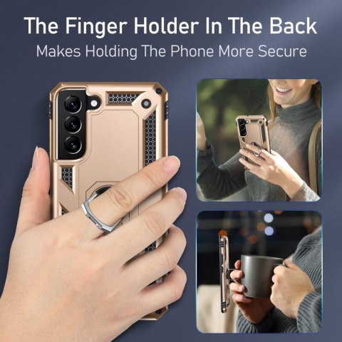 ETUI DO SAMSUNG GALAXY S21+ Z RINGIEM NA PALEC CASE ZŁOTY SILIKONOWY ETUI DO SAMSUNG GALAXY S21+ Z RINGIEM NA PALEC CASE ZŁOTY SILIKONOWY