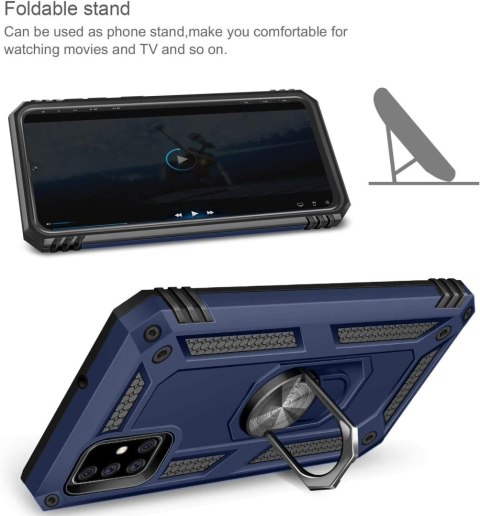 ETUI OCHRONNE SAMSUNG GALAXY A71 GRANATOWE CIEMNE 2X SZKŁO PIERŚCIEŃ CASE ETUI OCHRONNE SAMSUNG GALAXY A71 GRANATOWE CIEMNE 2X SZKŁO PIERŚCIEŃ CASE