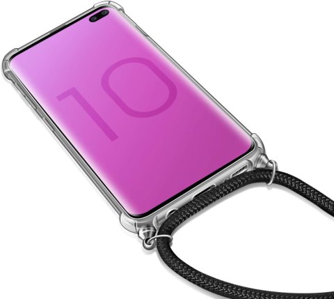 ETUI OCHRONNE SAMSUNG GALAXY S10 PLUS PRZEZROCZYSTE SMYCZ CZARNA CASE