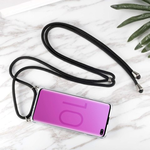 ETUI OCHRONNE SAMSUNG GALAXY S10 PLUS PRZEZROCZYSTE SMYCZ CZARNA CASE