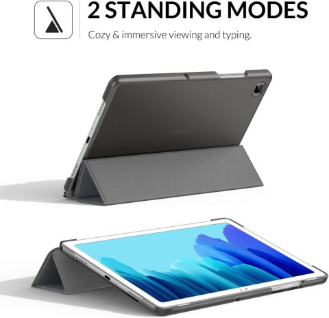 ETUI SAMSUNG GALAXY TAB A7 10.4 CIEMNE SZARE ZAMYKANE Z KLAPKĄ MAGNES