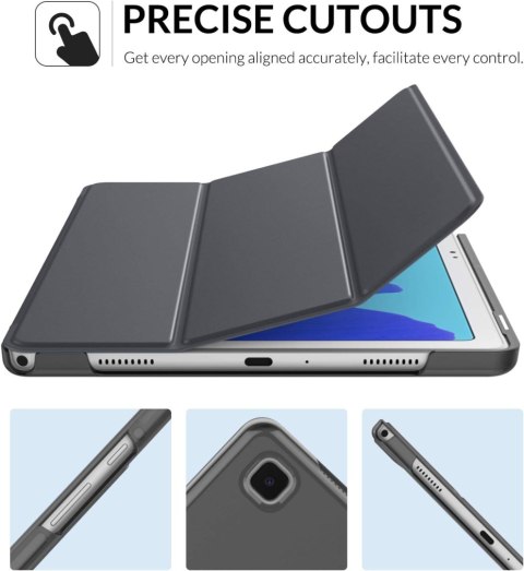ETUI SAMSUNG GALAXY TAB A7 10.4 CIEMNE SZARE ZAMYKANE Z KLAPKĄ MAGNES