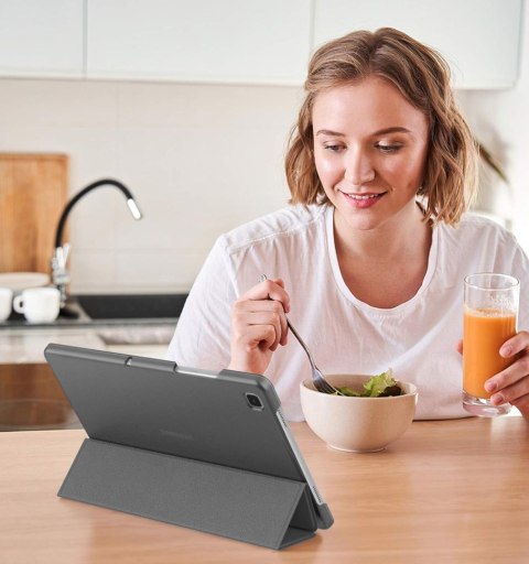 ETUI SAMSUNG GALAXY TAB A7 10.4 CIEMNE SZARE ZAMYKANE Z KLAPKĄ MAGNES