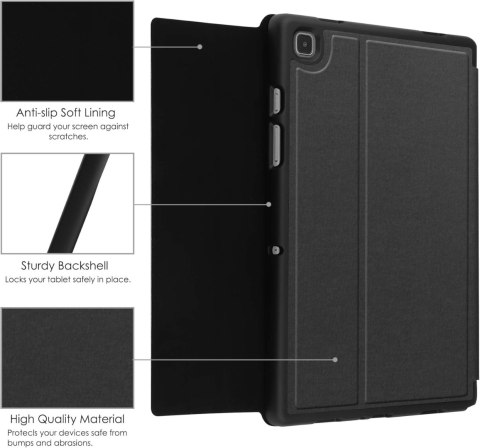 ETUI SAMSUNG GALAXY TAB A7 ZAMYKANE Z KLAWIATURĄ KABEL USB CIEMNE SZARE