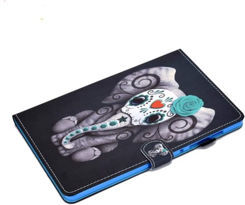 ETUI SAMSUNG GALAXY TAB S6 LITE +RYSIK CIEMNY ZIELONY WZÓR SŁOŃ SM-P615