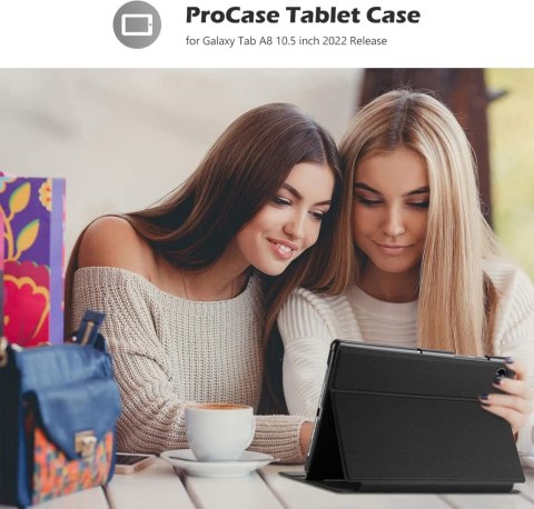 ETUI TABLET SAMSUNG GALAXY TAB A8 10.5" ZAMYKANE CZARNE Z KLAPKĄ SM-X205