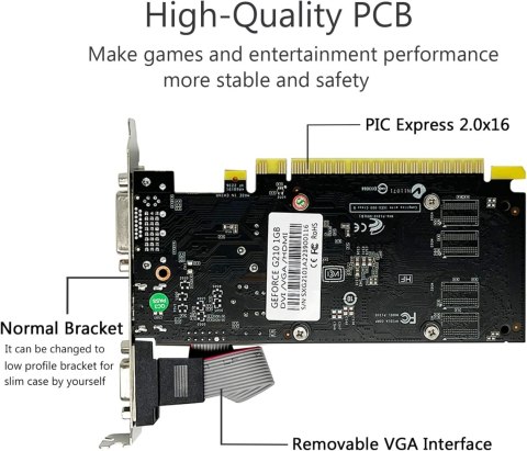 KARTA GRAFICZNA NVIDIA GeForce GT 210 1024MB 1GB DDR3 64BITY HDMI DVI VGA KARTA GRAFICZNA NVIDIA GeForce GT 210 1024MB 1GB DDR3 64BITY HDMI DVI VGA