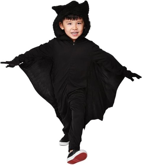 KOSTIUM HALLOWEEN NIETOPERZ PELERYNA RĘKAWICZKI WAMPIR COSPLAY L 130-140cm KOSTIUM HALLOWEEN NIETOPERZ PELERYNA RĘKAWICZKI WAMPIR COSPLAY L 130-140cm