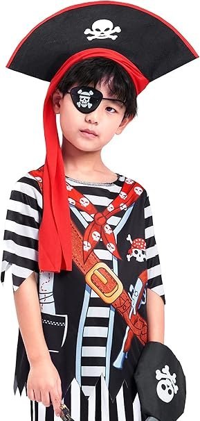 KOSTIUM HALLOWEEN PIRAT Z HAKIEM MIECZEM KAPELUSZEM COSPLAY 130cm 6-8LAT KOSTIUM HALLOWEEN PIRAT Z HAKIEM MIECZEM KAPELUSZEM COSPLAY 130cm 6-8LAT