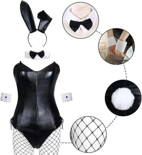 KOSTIUM NA IMPREZĘ HALLOWEEN SEKSOWNY KRÓLICZEK PLAYBOY CZARNY 3XL KOSTIUM NA IMPREZĘ HALLOWEEN SEKSOWNY KRÓLICZEK PLAYBOY CZARNY 3XL