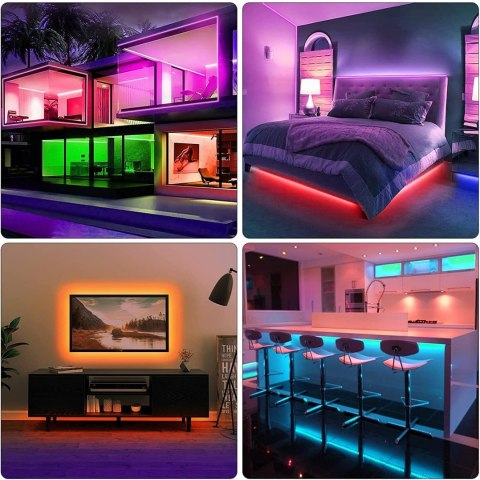 TAŚMA LED RGB 15M 8 TRYBÓW KOLOROWA 5050 SMD 230V DO KUCHNI ŁAZIENKI TAŚMA LED RGB 15M 8 TRYBÓW KOLOROWA 5050 SMD 230V DO KUCHNI ŁAZIENKI