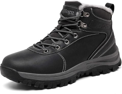 BUTY MĘSKIE ZIMOWE TREKKINGOWE CZARNE OCIEPLANE WODOODPORNE 43 BUTY MĘSKIE ZIMOWE TREKKINGOWE CZARNE OCIEPLANE WODOODPORNE 43