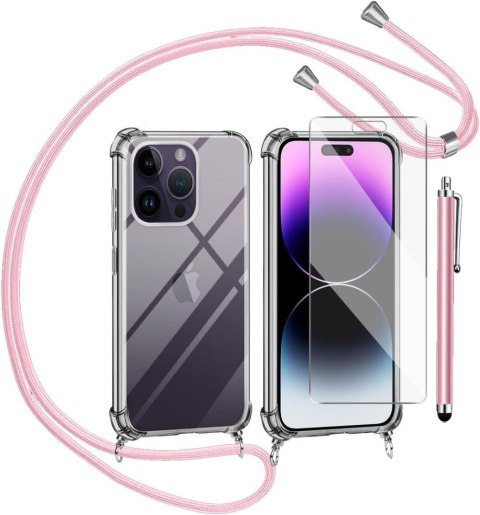 ETUI APPLE IPHONE 14 PRO MAX CASE PRZEŹROCZYSTY ZE SZNURKIEM +SZKŁO RYSIK ETUI APPLE IPHONE 14 PRO MAX CASE PRZEŹROCZYSTY ZE SZNURKIEM +SZKŁO RYSIK
