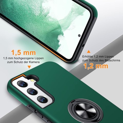ETUI DO SAMSUNG GALAXY S22+ ZIELONY SATYNOWY SOLIDNY Z RINGIEM WYGODNY ETUI DO SAMSUNG GALAXY S22+ ZIELONY SATYNOWY SOLIDNY Z RINGIEM WYGODNY