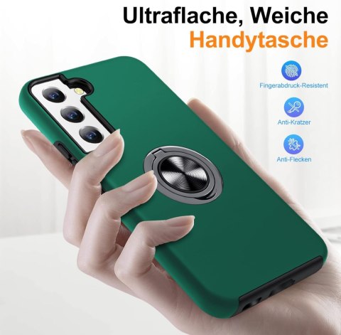 ETUI DO SAMSUNG GALAXY S22+ ZIELONY SATYNOWY SOLIDNY Z RINGIEM WYGODNY ETUI DO SAMSUNG GALAXY S22+ ZIELONY SATYNOWY SOLIDNY Z RINGIEM WYGODNY