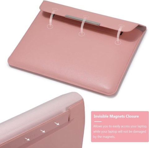 ETUI POKROWIEC NA LAPTOP TABLET NOTEBOOK RÓŻOWY 13,3-14" FUNKCJA PODSTAWKI