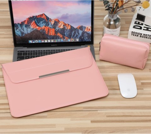ETUI POKROWIEC NA LAPTOP TABLET NOTEBOOK RÓŻOWY 13,3-14" FUNKCJA PODSTAWKI