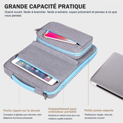 ETUI POKROWIEC NA LAPTOP TABLET NOTEBOOK SZARY DO 13,3" POJEMNA +TORBA
