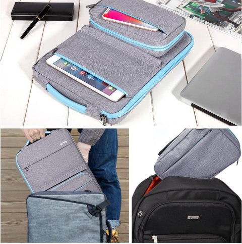 ETUI POKROWIEC NA LAPTOP TABLET NOTEBOOK SZARY DO 13,3" POJEMNA +TORBA