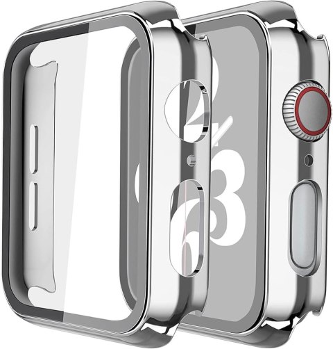 ETUI SZKŁO HARTOWANE DO APPLE WATCH SERIES 6/5/4/SE 44 MM RAMKA SREBRNA ETUI SZKŁO HARTOWANE DO APPLE WATCH SERIES 6/5/4/SE 44 MM RAMKA SREBRNA
