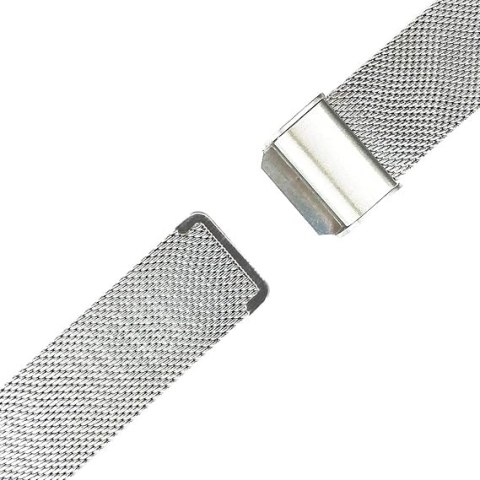 PASEK BRANSOLETA DO ZEGARKA SREBRNA STAL NIERDZEWNA 18mm PASEK BRANSOLETA DO ZEGARKA SREBRNA STAL NIERDZEWNA 18mm