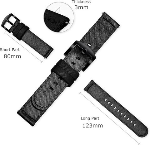 PASEK DO ZEGARKA CZARNY NYLONOWY UNIWERSALNY 18mm PASEK DO ZEGARKA CZARNY NYLONOWY UNIWERSALNY 18mm