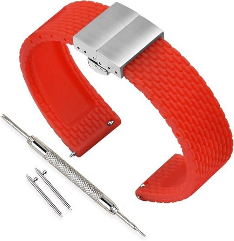 PASEK DO ZEGARKA CZERWONY SILIKONOWY UNIWERSALNY 18mm PASEK DO ZEGARKA CZERWONY SILIKONOWY UNIWERSALNY 18mm