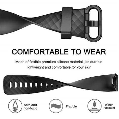PASEK DO ZEGARKA FITBIT Charge 3 CZARNY SILIKONOWY PASEK DO ZEGARKA FITBIT Charge 3 CZARNY SILIKONOWY