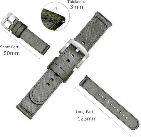 PASEK DO ZEGARKA SZARY NYLONOWY UNIWERSALNY 18mm PASEK DO ZEGARKA SZARY NYLONOWY UNIWERSALNY 18mm