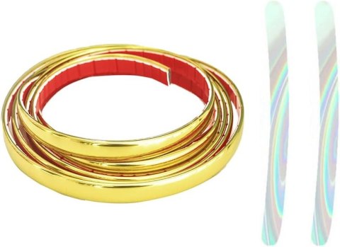 PASEK LISTWA TAŚMA DEKORACYJNA OZDOBNA ZŁOTA DO DOMU SAMOCHODU PVC 3m 8mm PASEK LISTWA TAŚMA DEKORACYJNA OZDOBNA ZŁOTA DO DOMU SAMOCHODU PVC 3m 8mm
